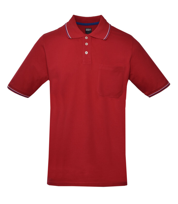 Herren-Poloshirt mit Brusttasche und Kragen, rot