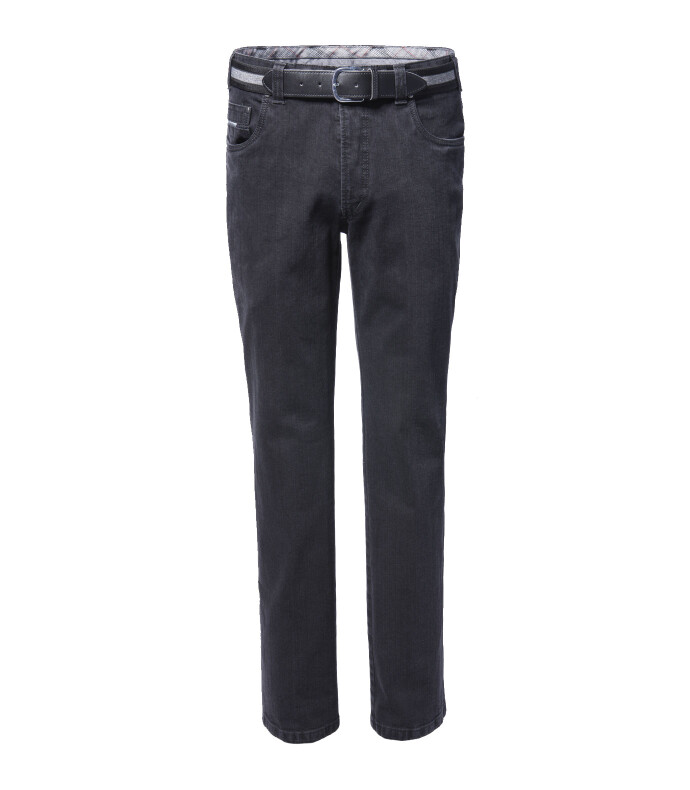 Denim Jeans im robusten Look mit Komfort-Dehnbund Mittelblau 33