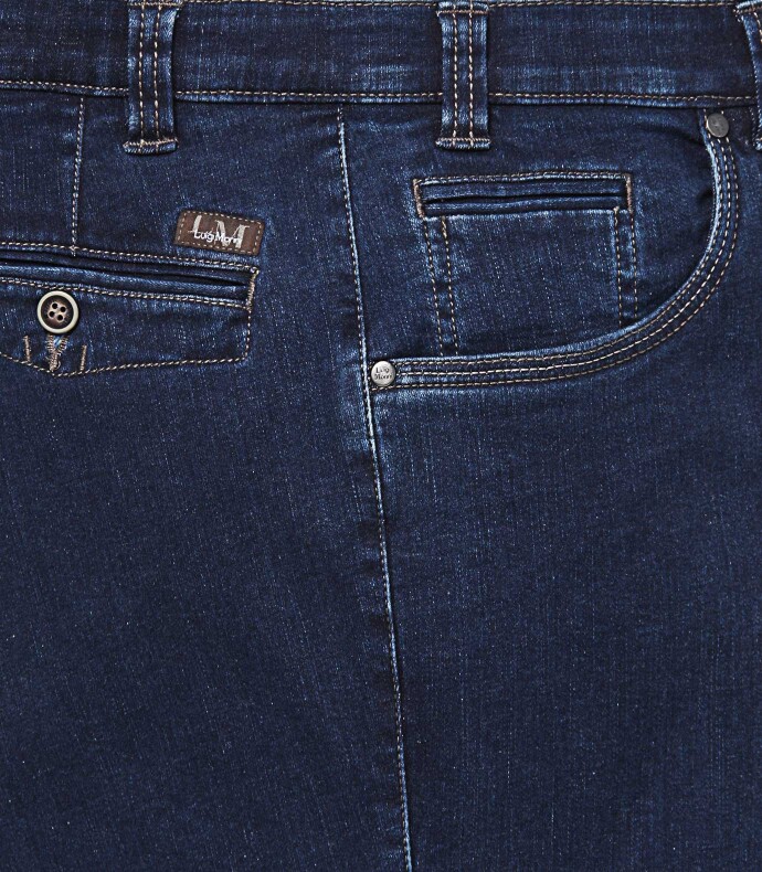 High-Stretch Denim-Jeans mit Dehnbund, Swingpocket