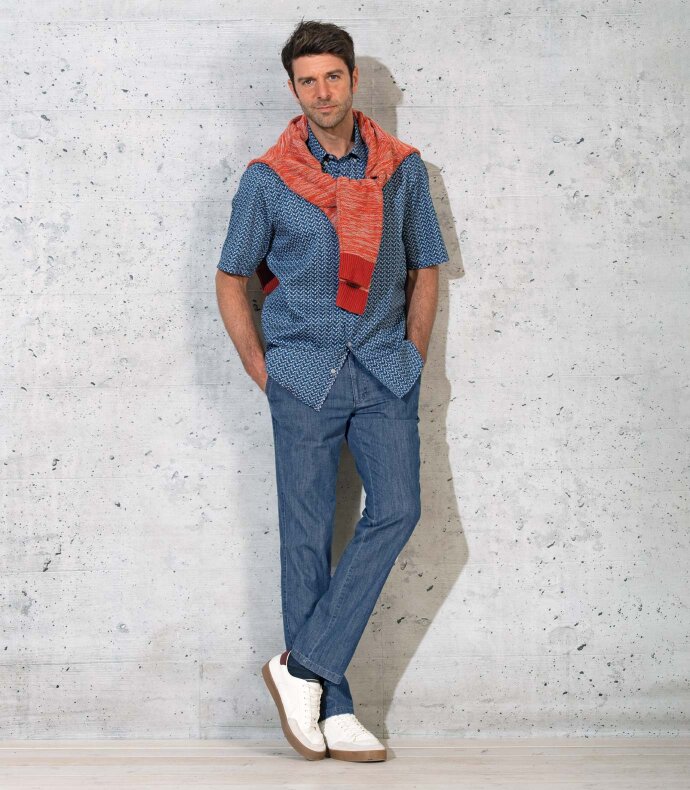Denim-Jeans, super elastisch, mit Schubtaschen